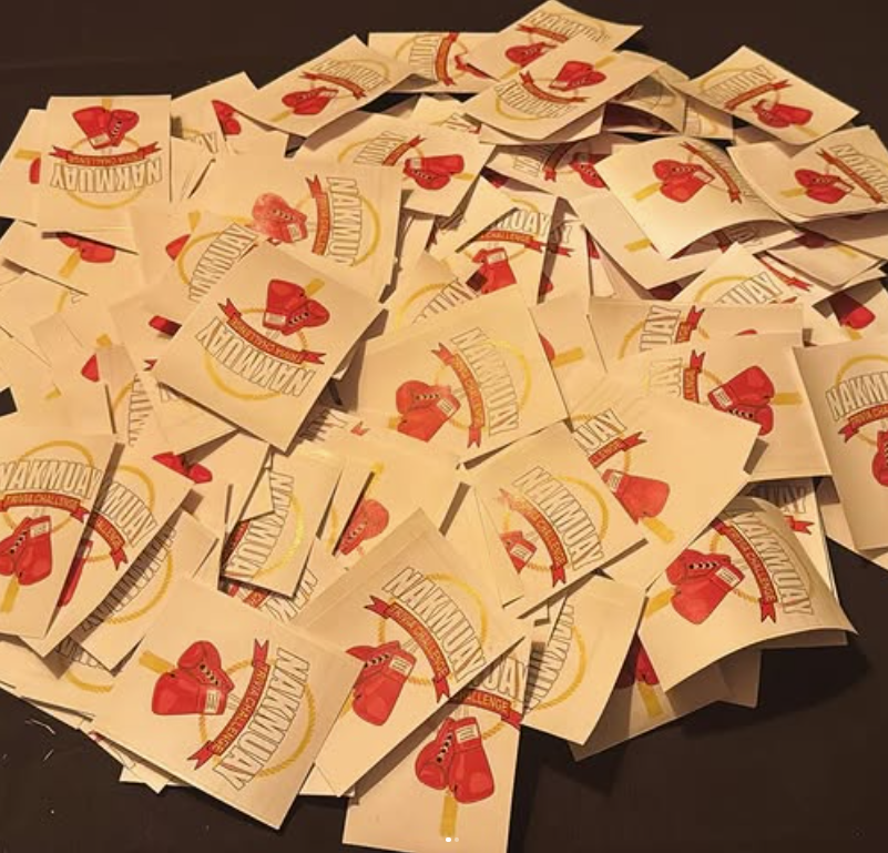 Playtest deck — card backs spread out