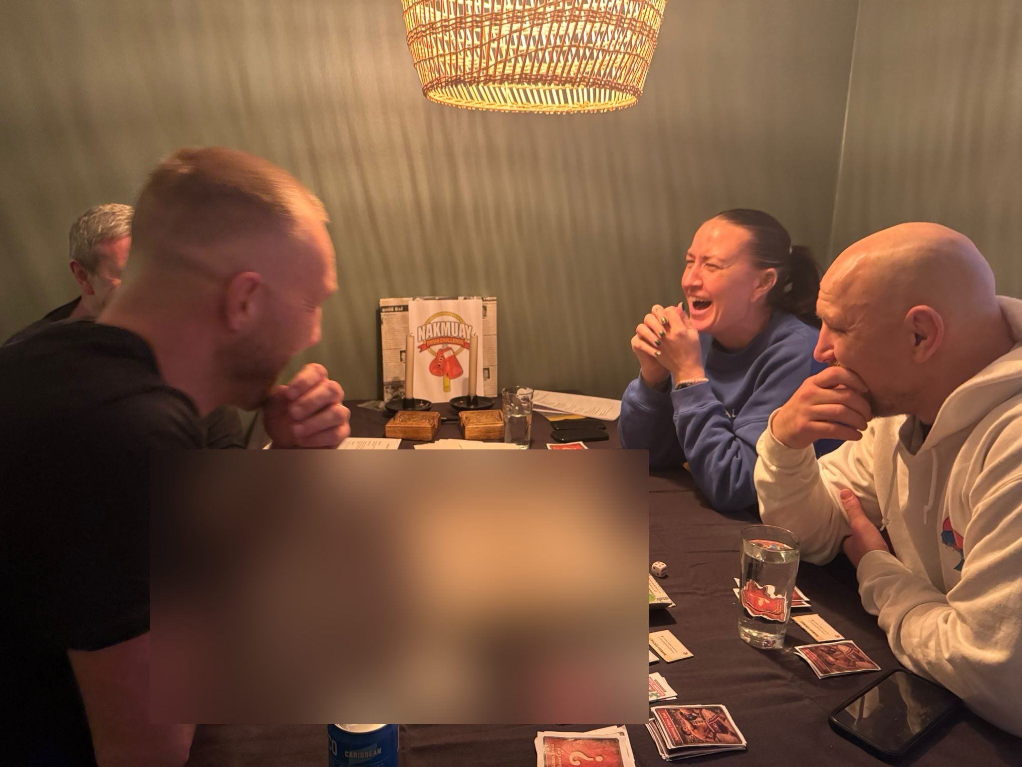 Playtest session — board redacted