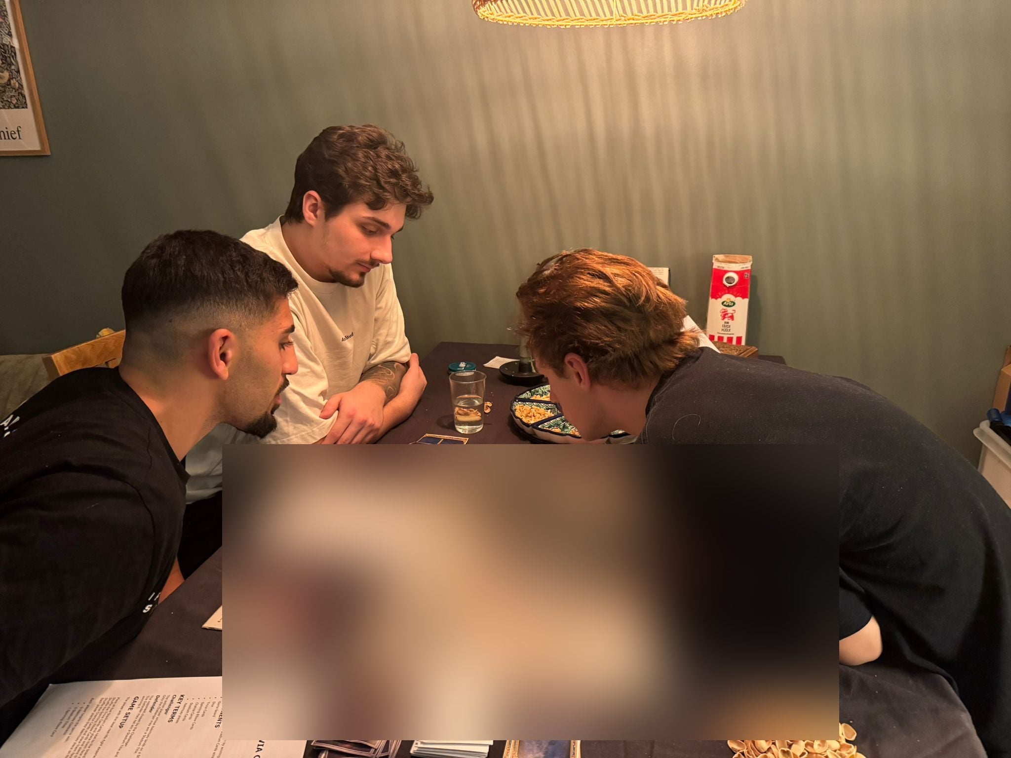 Playtest session — board redacted